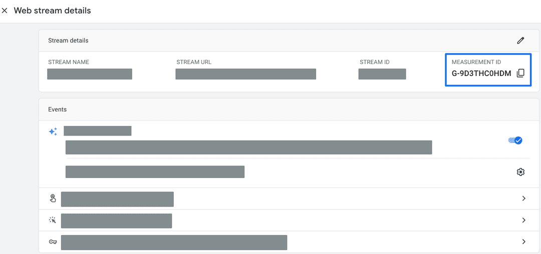 Google Analytics Measurement ID location