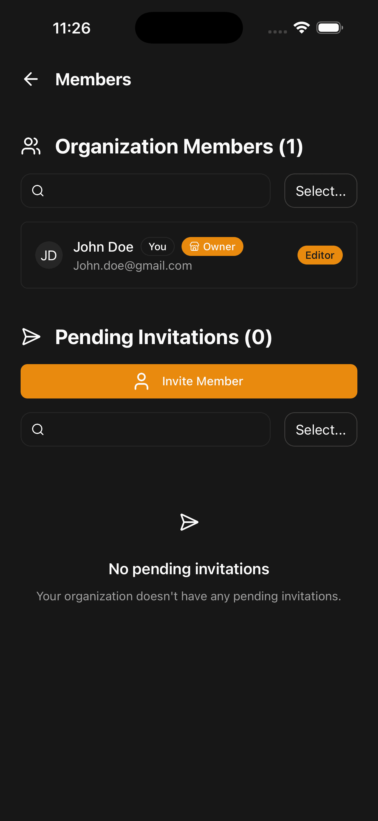 Team Members - Dark Mode